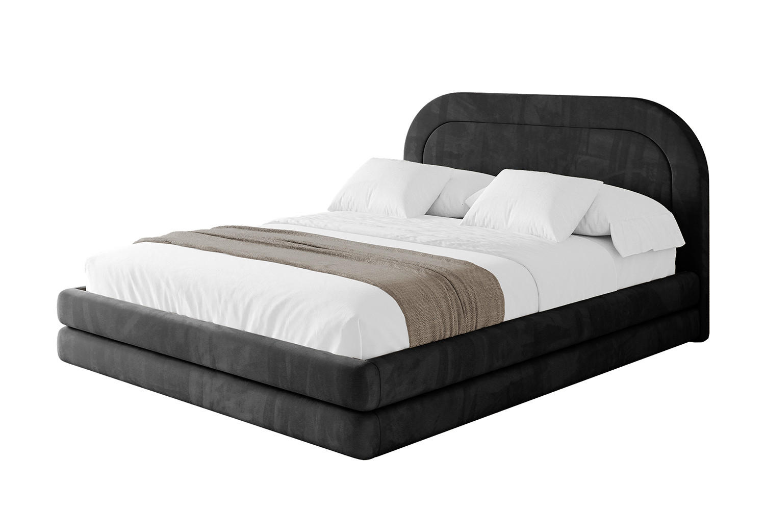 POLSTERBETT mit Bettkasten und Lattenrost, Bett mit Matratze H3/H4 - LERIS 120x200 Schwarz - Schwarz, Holzwerkstoff/Textil (120/200cm) - ALTDECOR