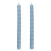 STABKERZE (2er-Set) Twisted - Hellblau, Paraffin (2/26/2cm) - Butlers