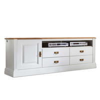 TV-LOWBOARD Novara - Weiß/Braun, Holz (178/67/45cm) - Casamia Massive Möbel