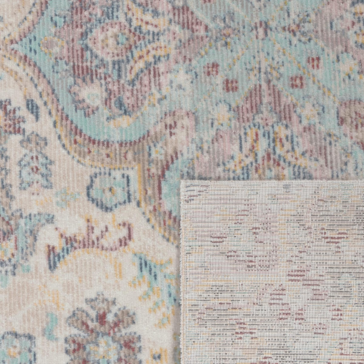 OUTDOOR Teppich Orientalisch Vintage Balkon, Terrasse schmutzabweisend Pink Rechteckig 140x200 - Rosa, Textil (140/200cm) - KADIMA DESIGN