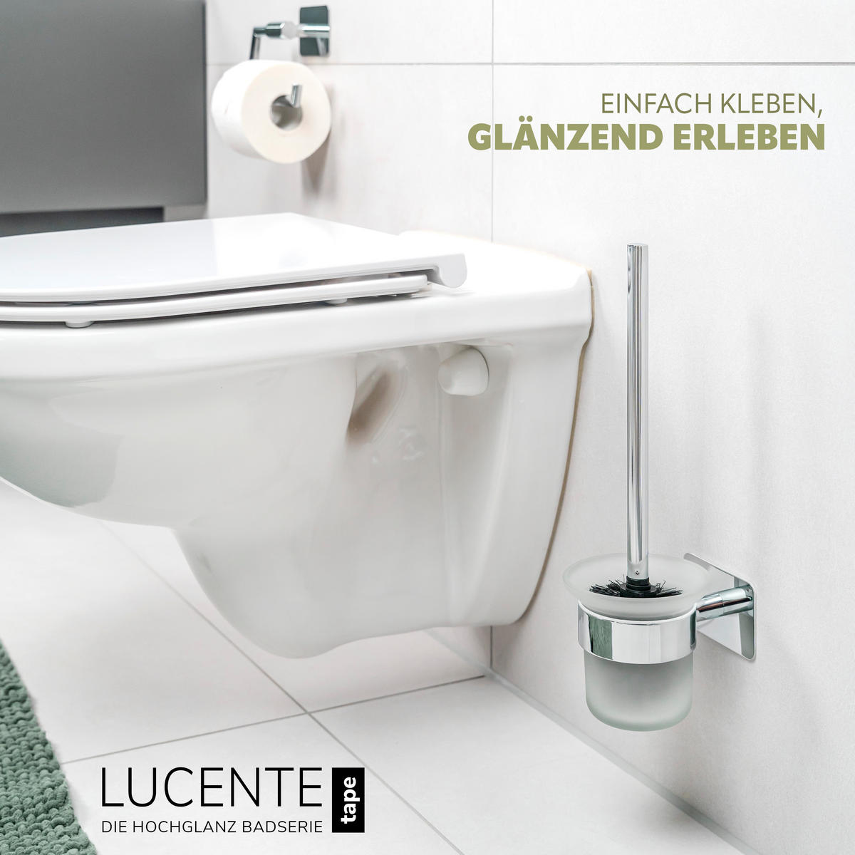 WC-GARNITUR LUCENTE TAPE, Edelstahl - Chromfarben, Metall (11.5/36/13.5cm) - bremermann
