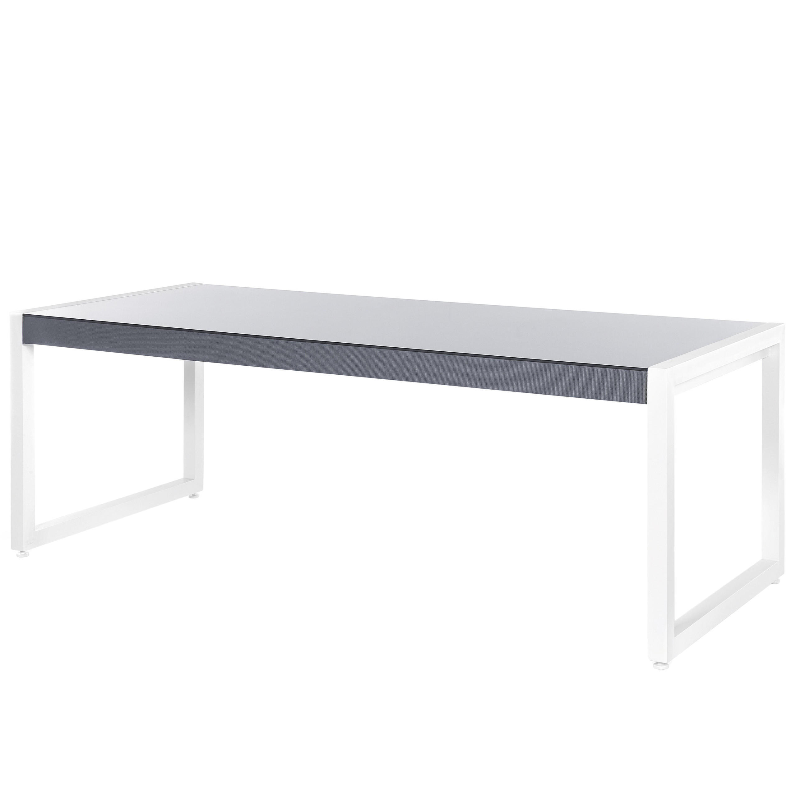 GARTENMÖBEL SET 6-Sitzer Aluminium grau Bacoli - Weiß/Grau, Metall - Beliani