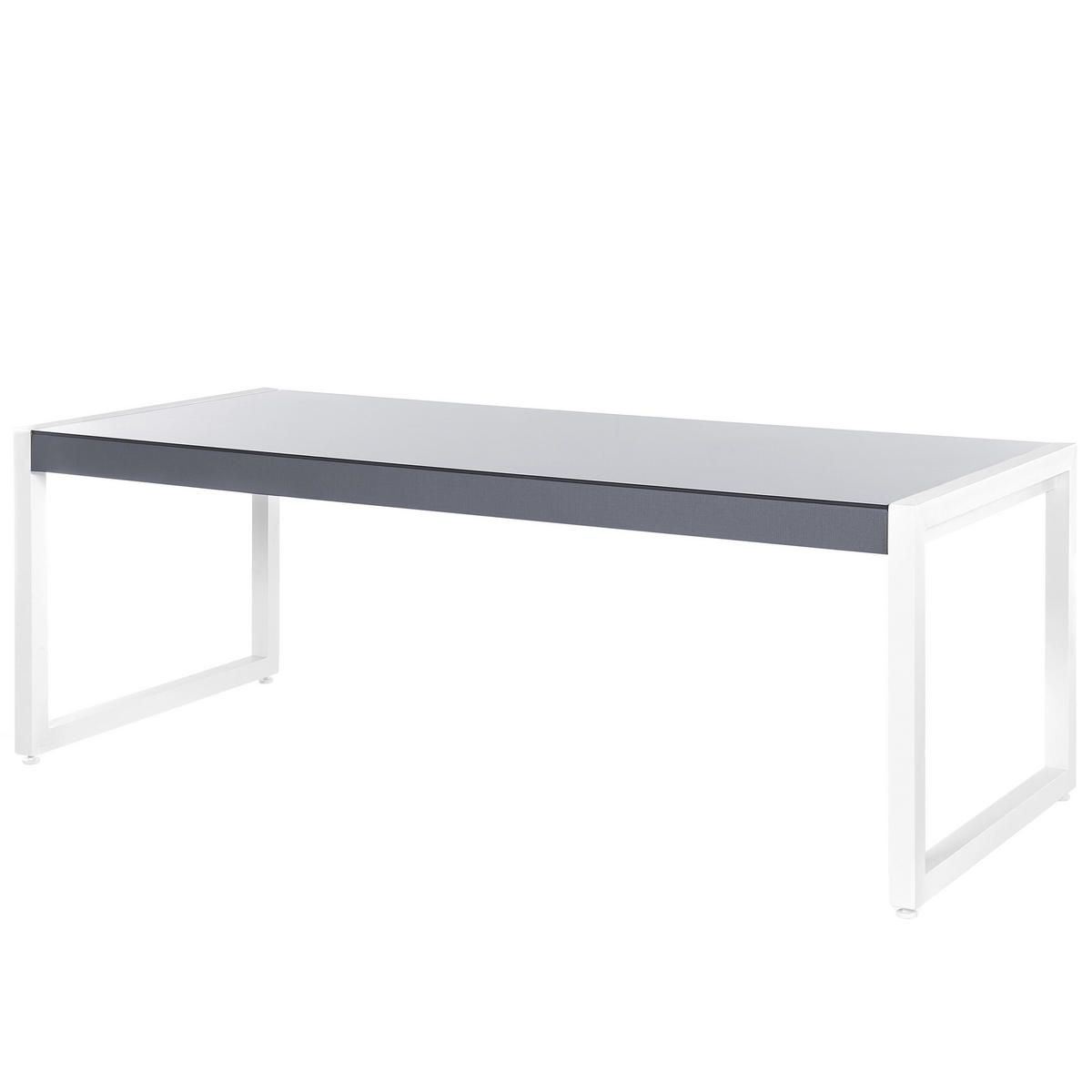 GARTENMÖBEL SET 6-Sitzer Aluminium grau Bacoli - Weiß/Grau, Metall - Beliani