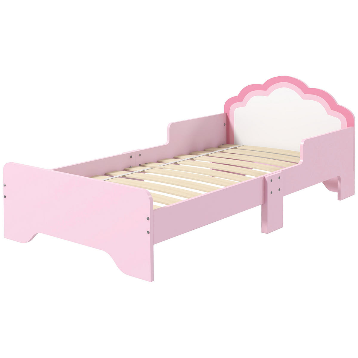 KINDERBETT 140x70 cm DE-14554 mit Wolken-Design, inkl. Lattenrost Rosa - Pink, Holzwerkstoff (70/140cm) - ComfortXL