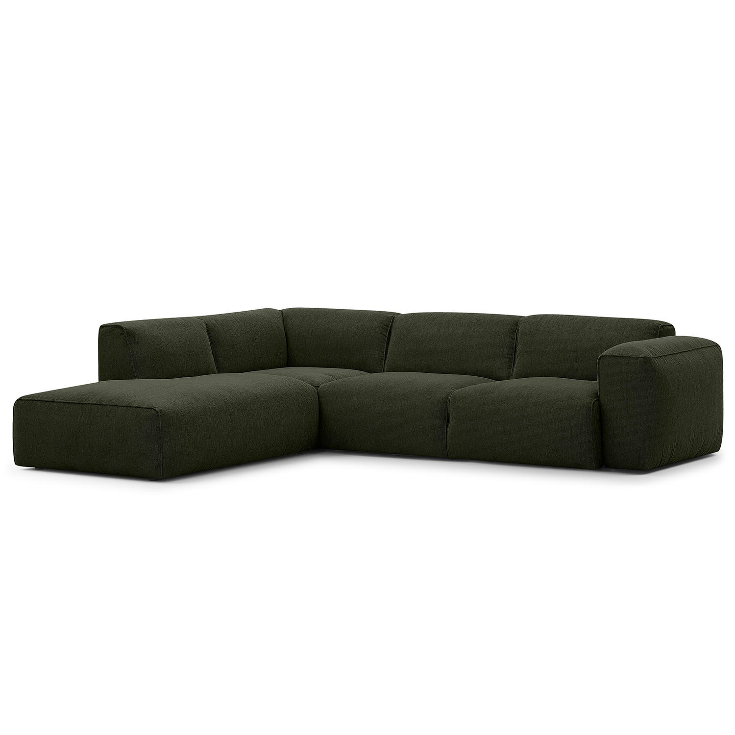3-SITZER ECKSOFA mit Recamiere - Schwarz/Grau, Kunststoff/Textil (295/231cm) - home24
