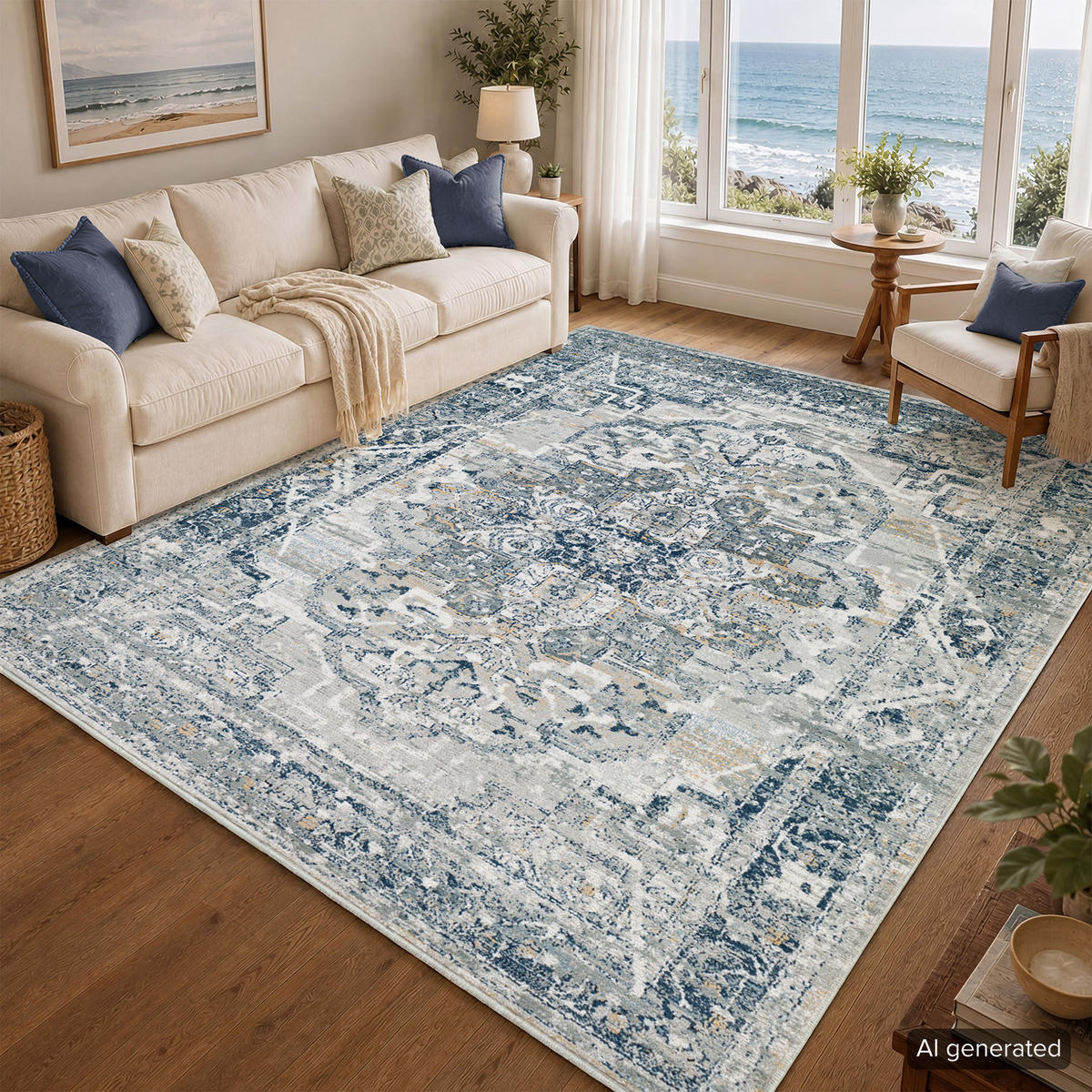 VINTAGE-TEPPICH Isabella 200/275 cm Dunkelblau - Dunkelblau, Textil (200/275cm) - LIVABLISS