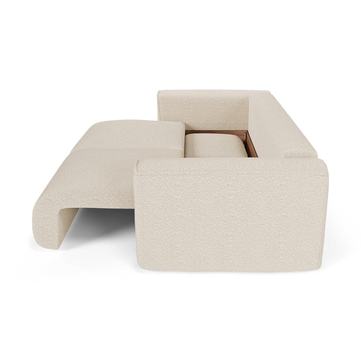 SCHLAFSOFA mit Stauraum COMO Frottee Creme 254cm - Creme, Textil (254/78/95cm) - Premium Interiors