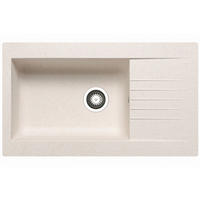 KÜCHENSPÜLE 86x50cm Einbauspüle Siroko 60cm Unterschrank Küche Abtropffläche - Beige, Metall (86/20/50cm)