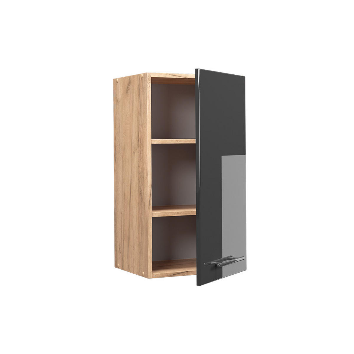 HÄNGESCHRANK Fame-Line Anthrazit Hochglanz 40 cm - Honigeiche/Schwarz Hochglanz, Holzwerkstoff (40/72/34.1cm) - Vicco