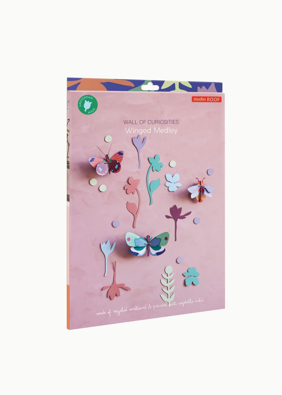 WANDDEKO Faltersgarten-Set 7.5/11 cm - Multicolor, Wellpappe (7.5/11/20cm) - KUNSTLOFT