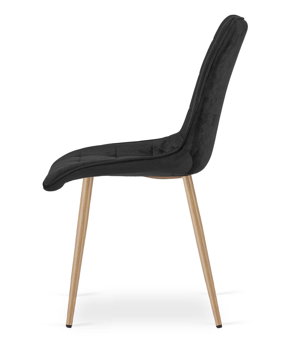 STUHL Schwarz 49x60 cm SPLIT Samtbezug 2 Stück - Schwarz, Metall (49/59/60cm)