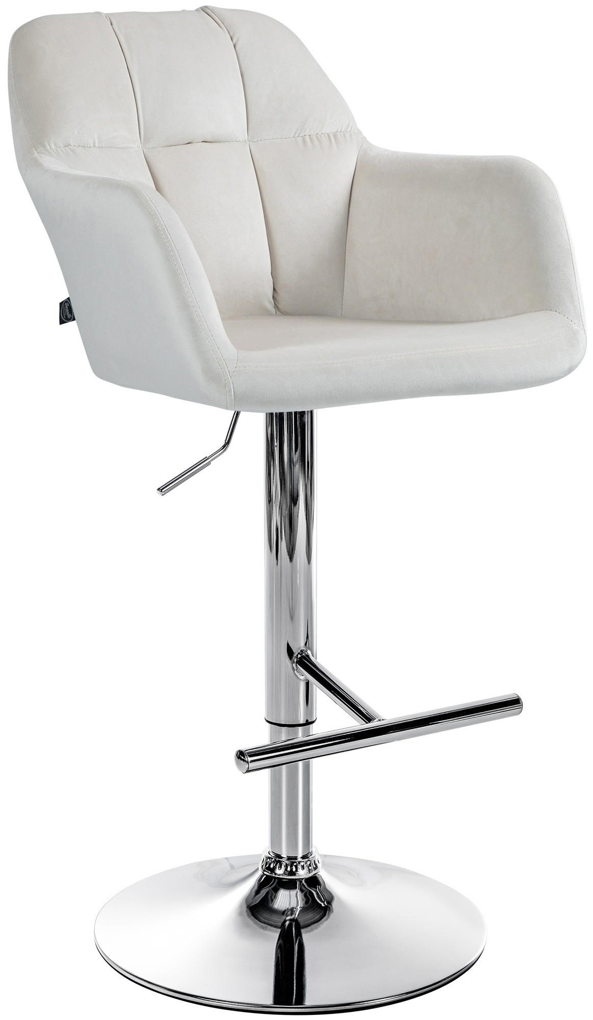 BARHOCKER Natoma Samt 97-118x57x59 cm Creme - Creme, Textil (57/97/59cm) - furnicato