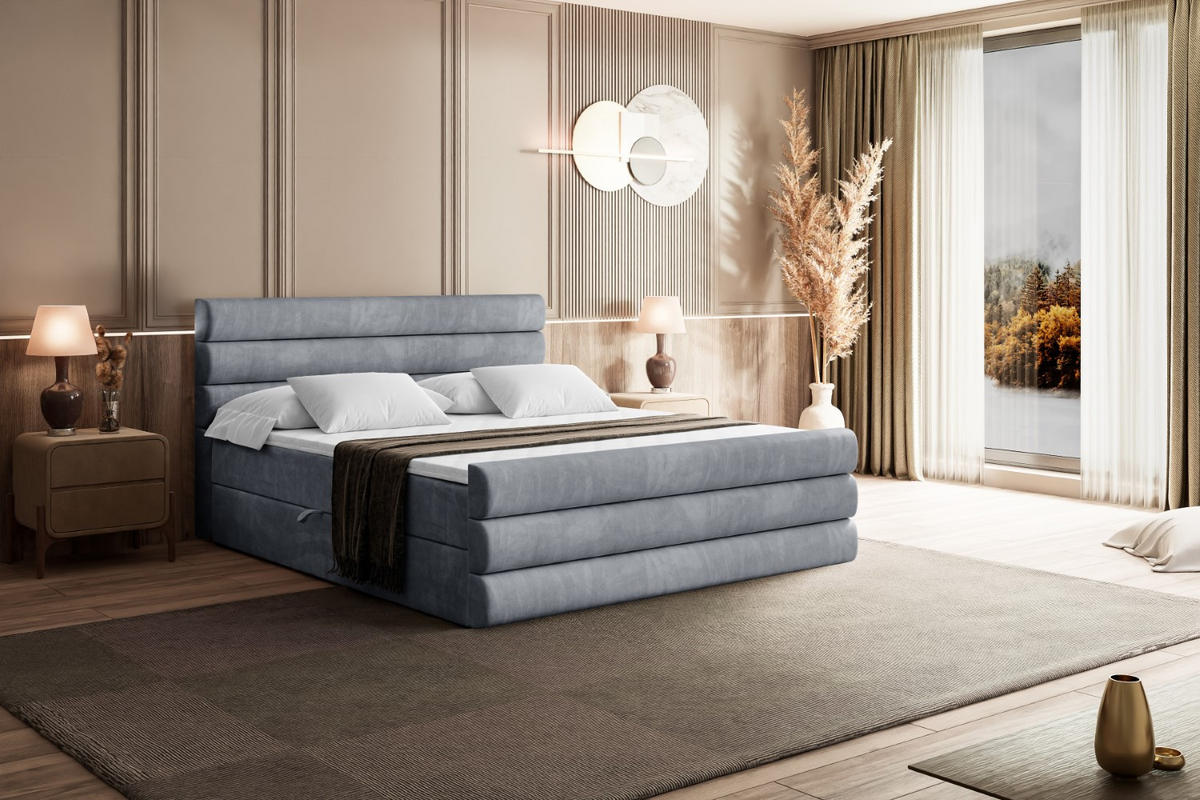 BOXBETT CELESTIA-Z - 160x200 cm - H4 - Grau - Grau, Holzwerkstoff (160/200cm) - ALTDECOR