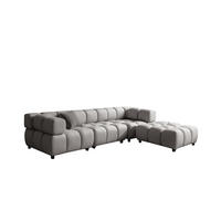 ECKSOFA L-Form Bolla, stoff Bluvel, Grau, Rechts - Hellgrau, Holz (288/192cm) - Kaiser Möbel