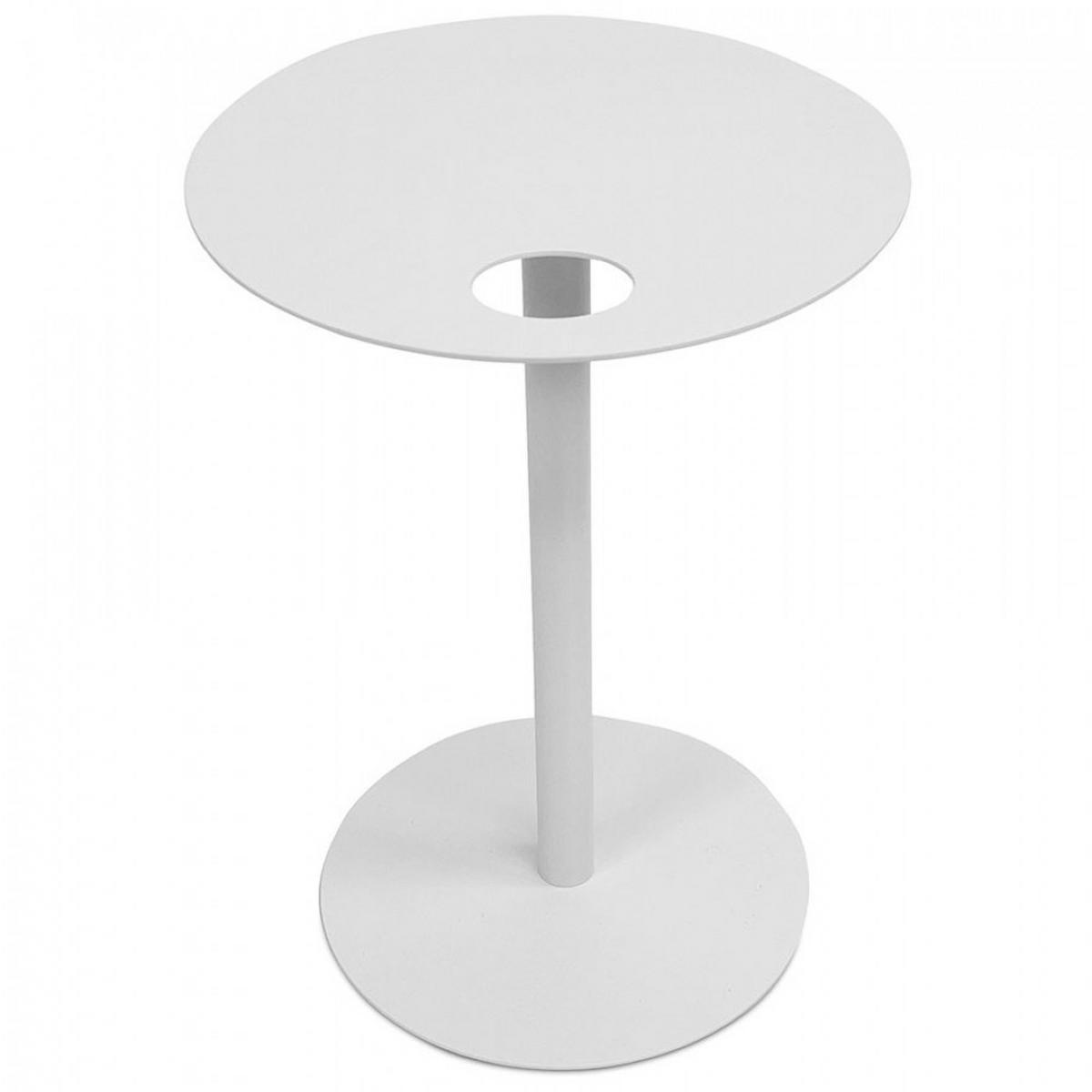 LOUNGETISCH Weiß 42x31x45 cm - Hellgrau/Weiß, Metall (31/42/45cm) - AlterEgo