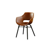 STUHL ZAJA Braun Kunstleder - Dunkelbraun/Braun, Leder (57/82/59cm) - KAWOLA
