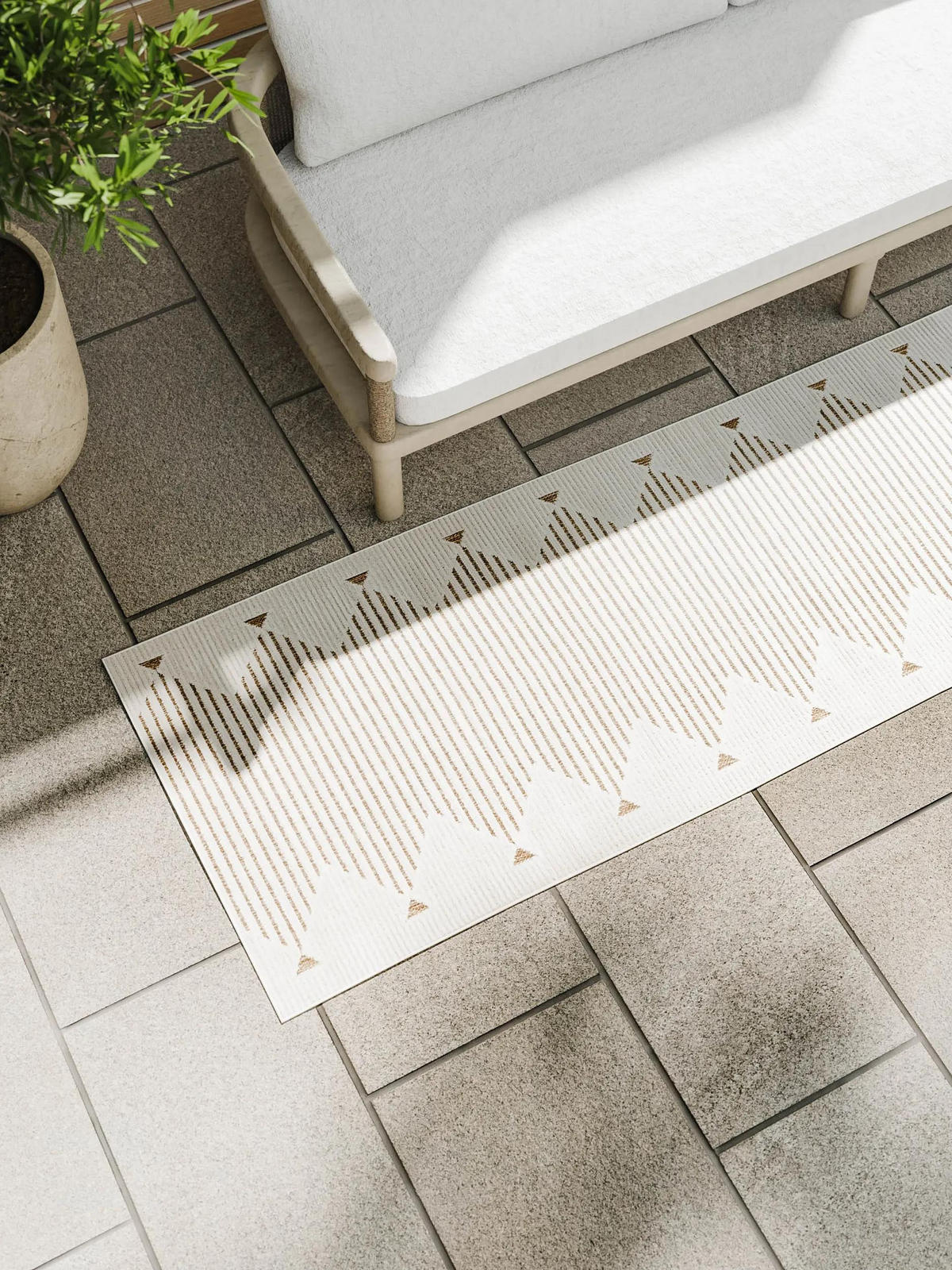 OUTDOORTEPPICH Kaleo Cream/Beige 70x200 cm - Creme, Kunststoff (70/200cm) - benuta