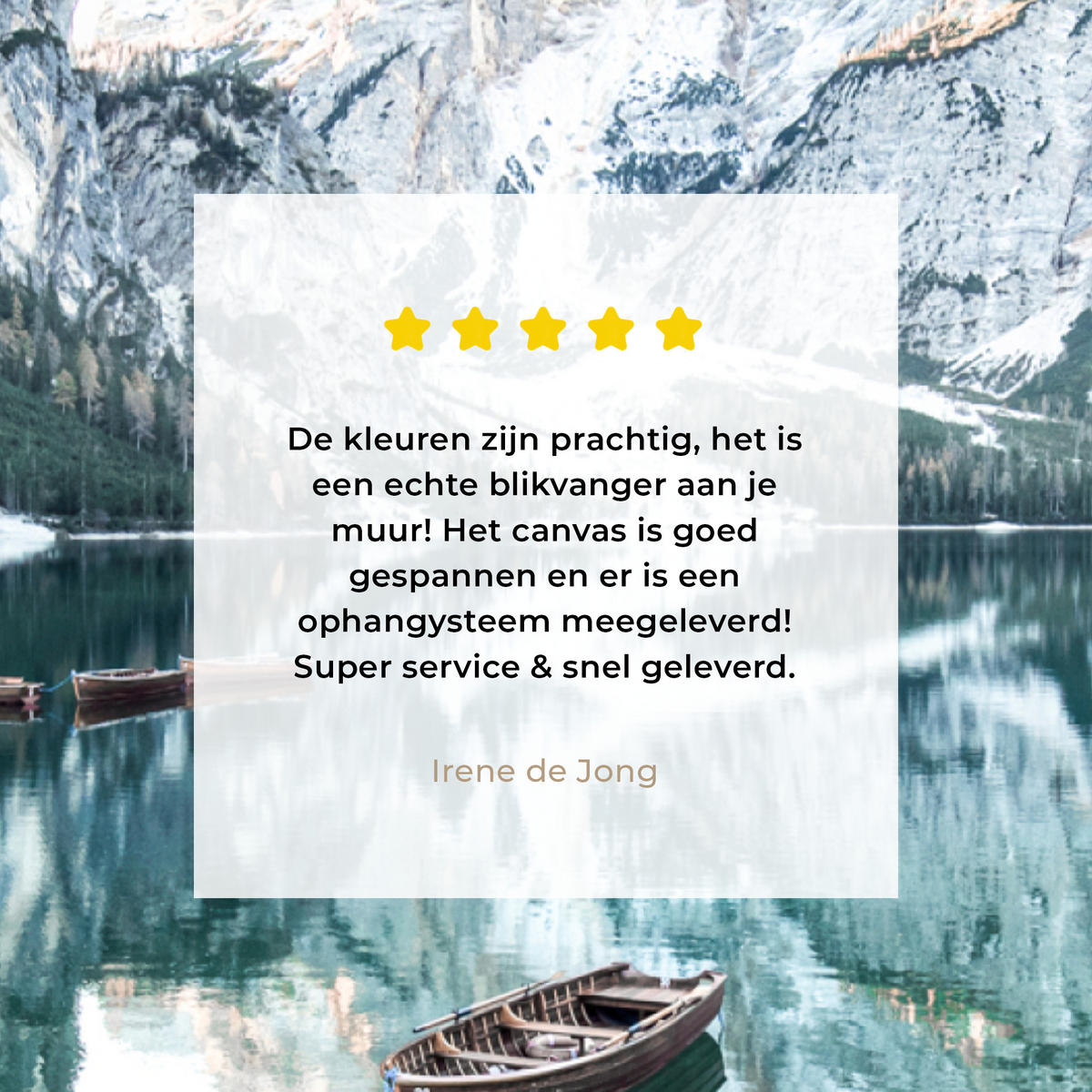 LEINWANDBILD Natur - Berge - Schnee - Wald - Boot Deko Groß 90x140 cm - Hellgrün, Textil (90/140cm) - MuchoWow