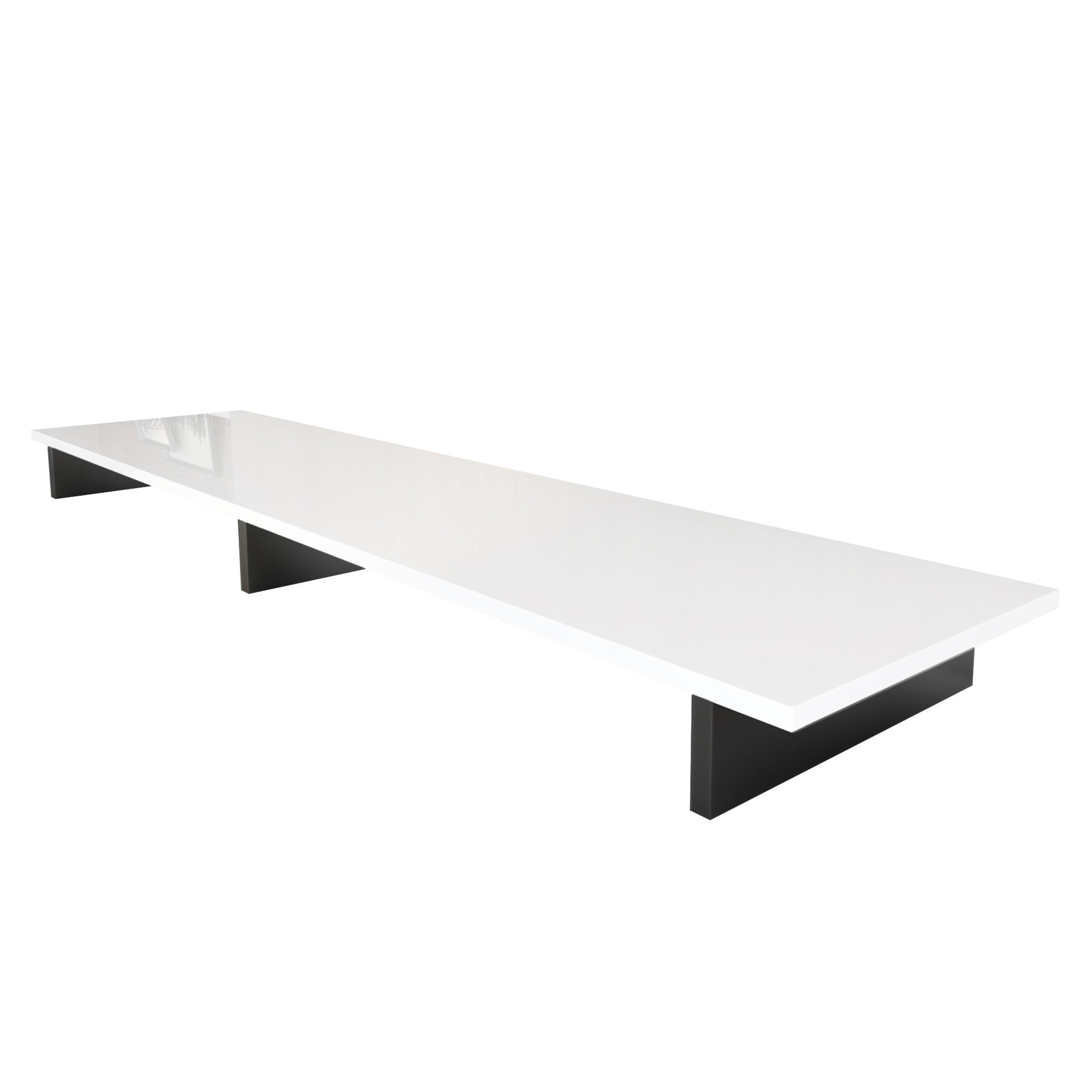 TVAUFSATZ Game Schwarz matt / Weiß Hochglanz - Weiß Hochglanz/Schwarz, Holzwerkstoff (138.5/9.5/34.5cm) - Vladon