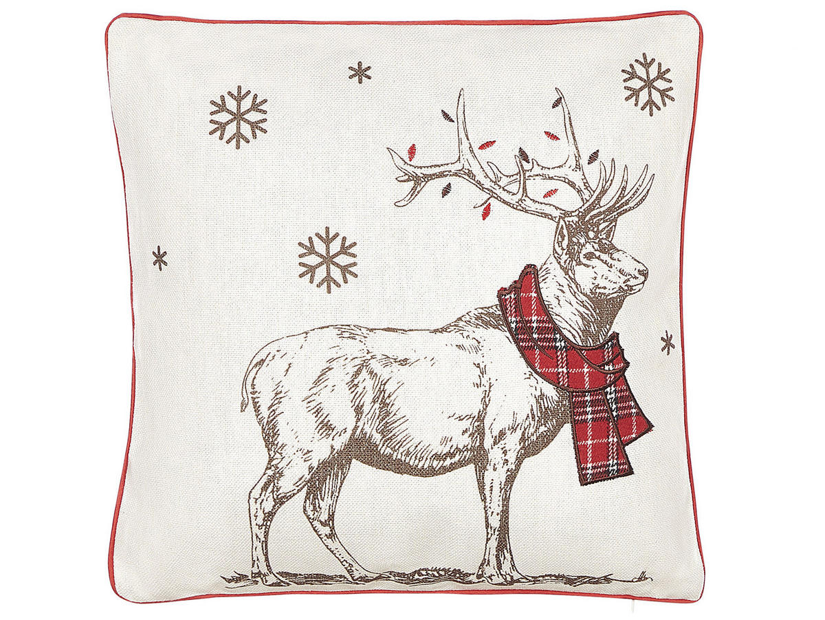 DEKOKISSEN 2er-Set Cremeweiß 45/45 cm Sven - Ecru, Textil (45/45cm) - Beliani