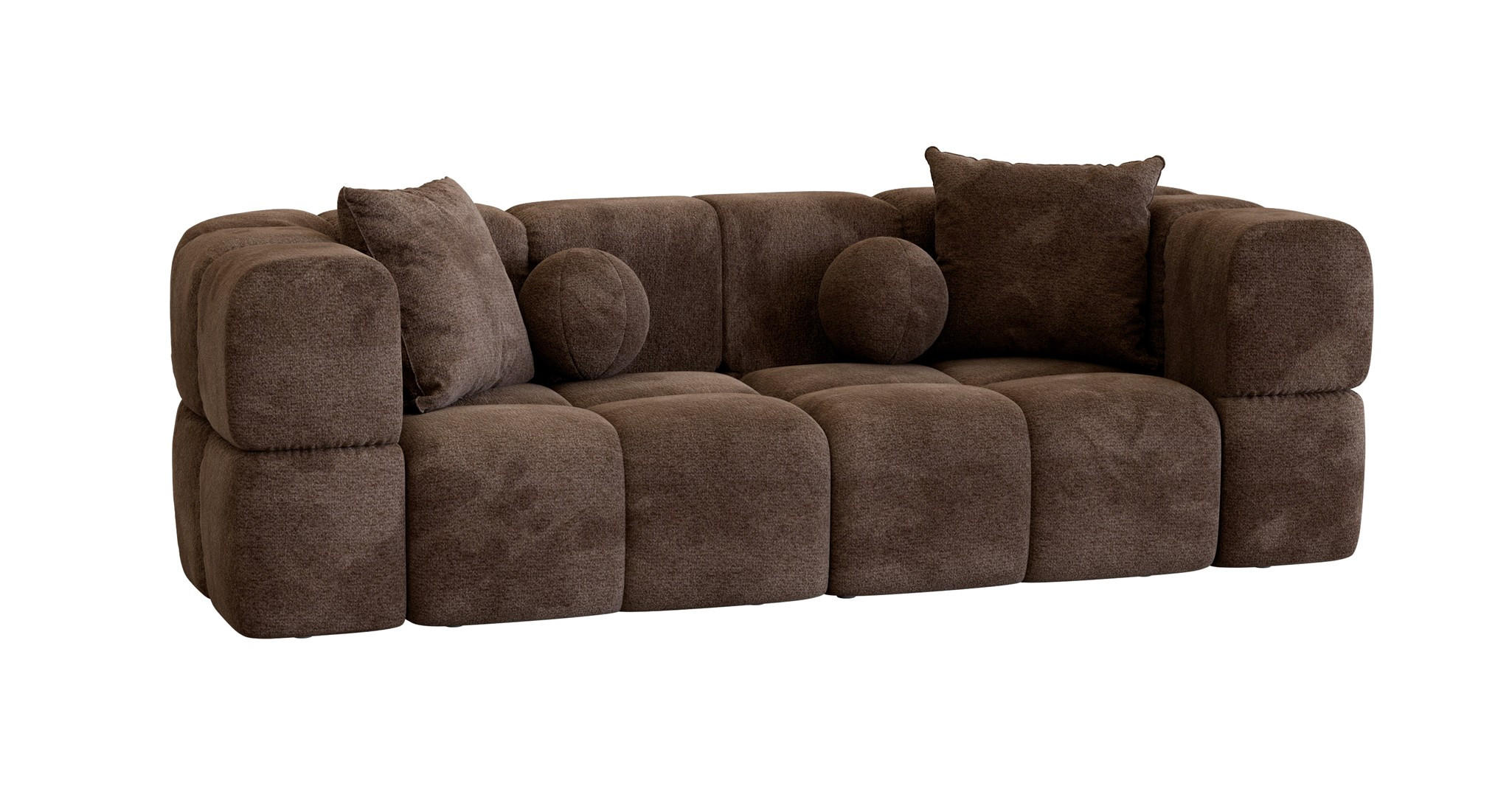 SOFA 3-sitzer Vega - Dunkelbraun, Holzwerkstoff/Textil (250/77/103cm) - Fun Möbel