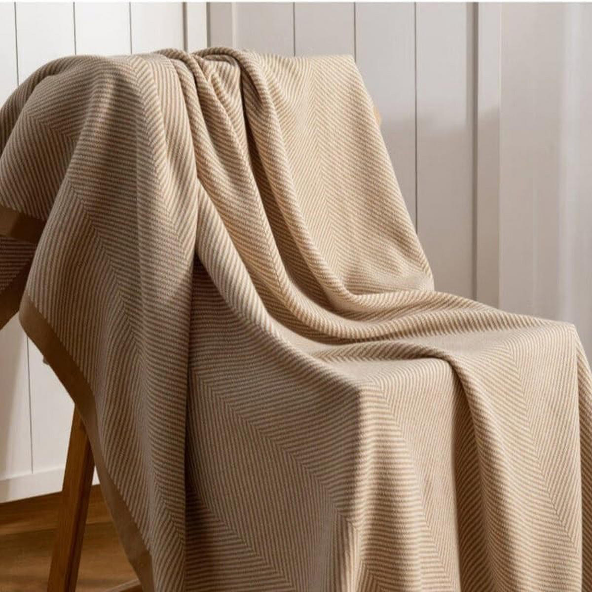 DECKE – 170 x 130 cm – Beige - Beige, Textil (170/130cm)