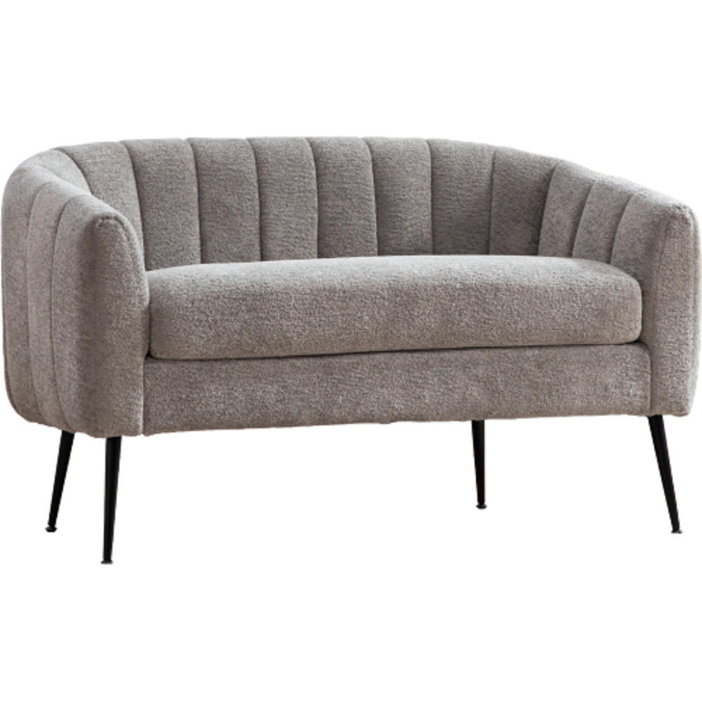 SOFA mit abnehmbarem Sitzkissen Grau 2-Sitze aus Chenille - Grau, Textil (70/76.5/127.5cm) - Luhomfu