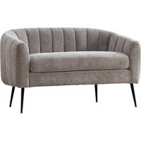 SOFA mit abnehmbarem Sitzkissen Grau 2-Sitze aus Chenille - Grau, Textil (70/76.5/127.5cm) - Luhomfu