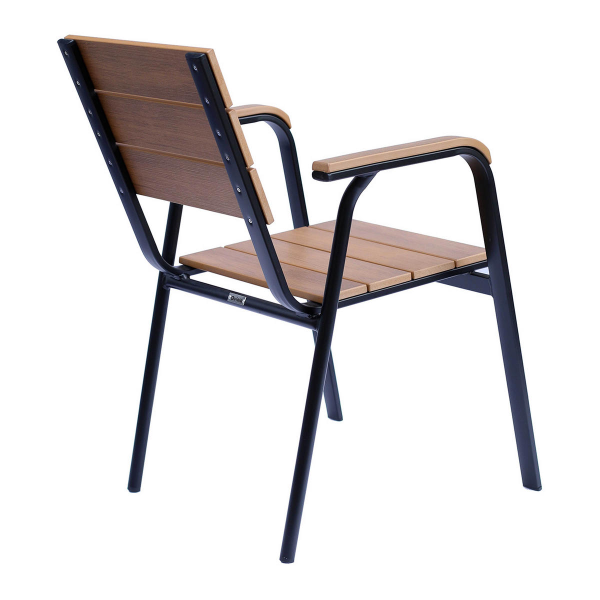 GARTENSTUHL, Schwarz - Schwarz, Holzwerkstoff (57/86/57cm) - Oviala