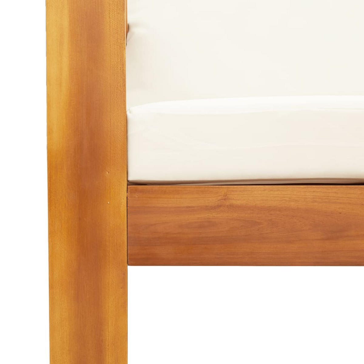 GARTEN-SOFAGARNITUR 6-teilig Mit Kissen Massivholz Akazie - Creme, Holz - vidaXL