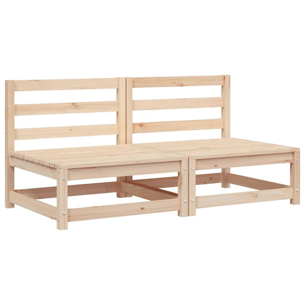 GARTENSOFAS Ohne Armlehnen 2er Set 70/70/67 Cm Massivholz Kiefer - Braun, Holz (70/67/70cm) - vidaXL