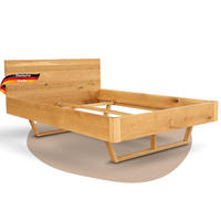 MASSIVHOLZBETT 140x200 cm KEILO Eichenholz Bettrahmen Eichenkufen - Braun, Holz (140/200cm) - DELUKE