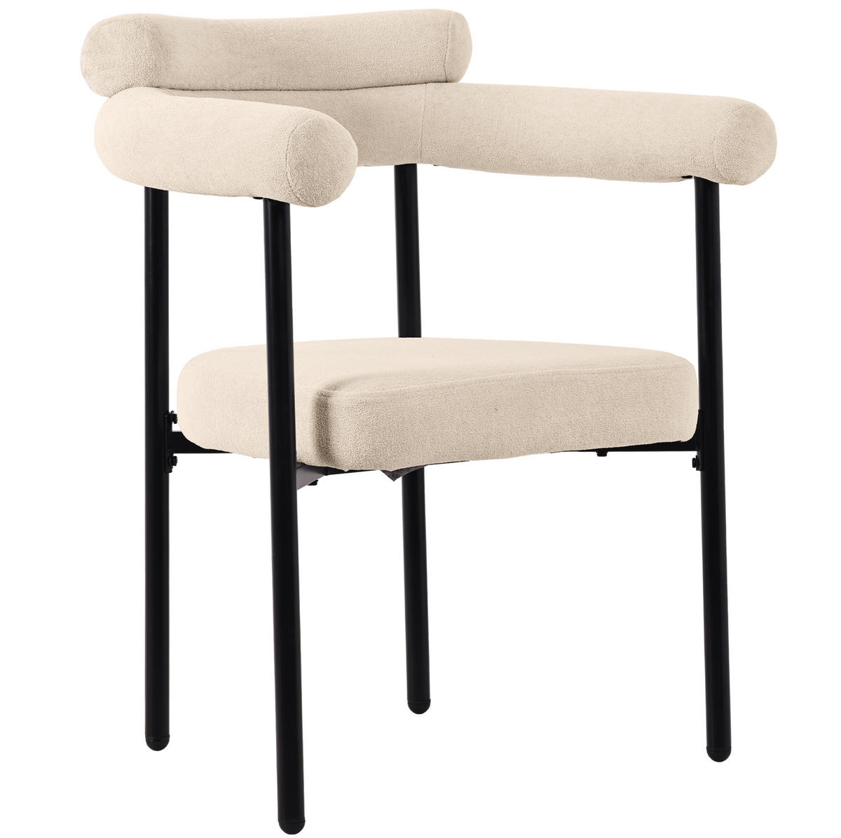 SESSEL ergonomisch ca. 70 x 62 x 84 cm Beige mit Eisenrohrgestell 4er-Set - Beige, Metall (62/84/70.1cm) - Meubliv