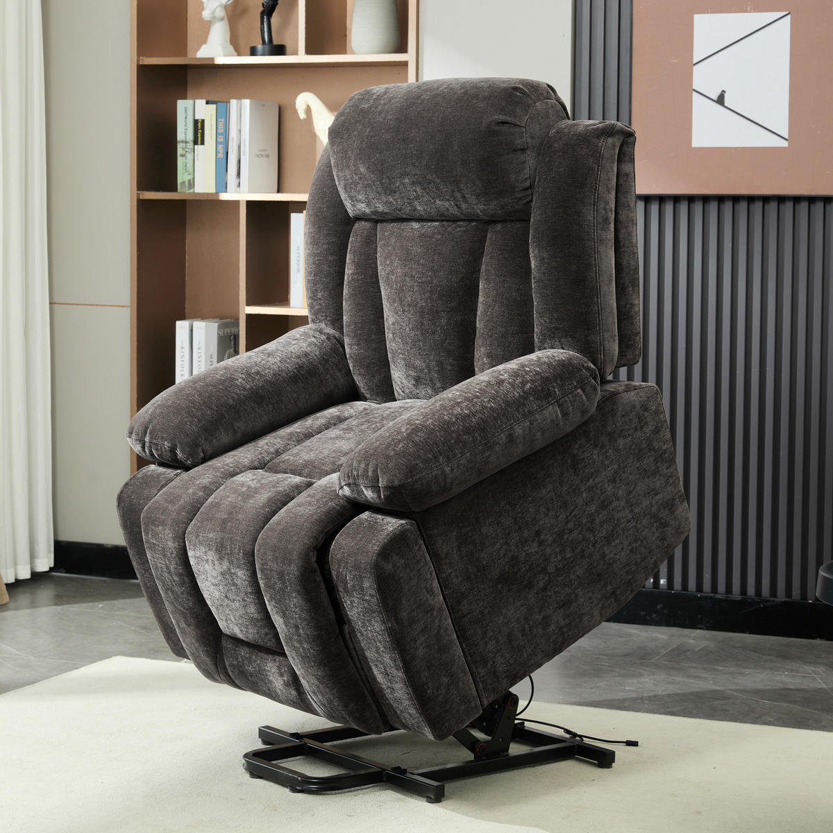 MASSAGESESSEL mit Massagefunktion 95/94/107 cm mit USB - Braun, Textil (95/107/94cm) - EVRYAE