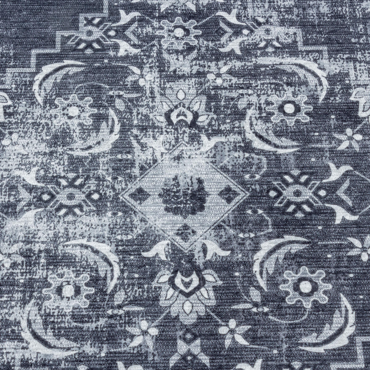 TEPPICH Waschbar Flachgewebe Orientalisch Polyester Wohnzimmer Schwarz Rechteckig 200x290 - Schwarz, Textil (200/290cm) - KADIMA DESIGN