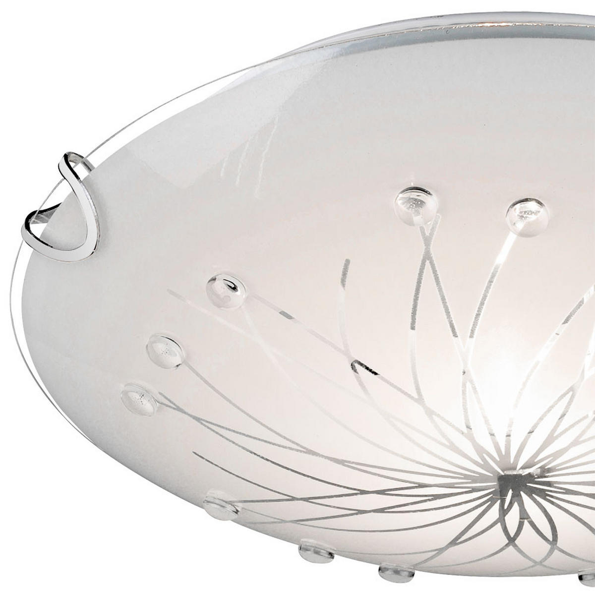 LED DECKENLEUCHTE Chrom Weiß Glas - Weiß, Glas (25/25/6cm) - Globo Lighting