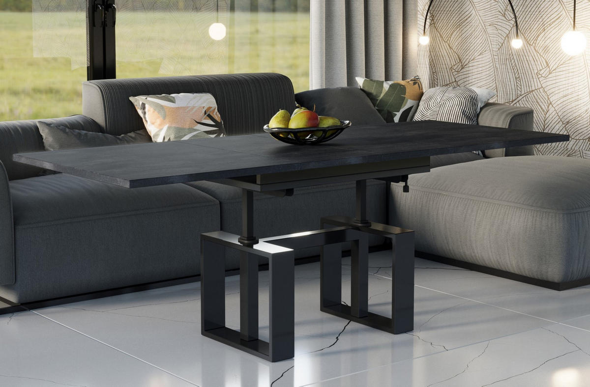 COUCHTISCH Empoli höhenverstellbar, ausziehbar bis 170 cm - Graphitfarben, Holzwerkstoff (110/65/58cm) - Endo-Moebel