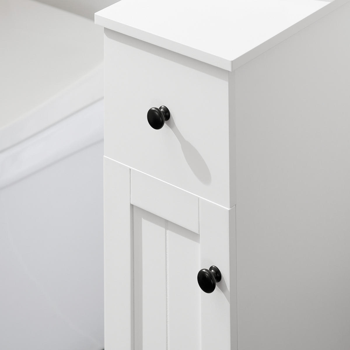NISCHENSCHRANK mit Rollen Weiß - Weiß, Holzwerkstoff (20/70/65cm) - SoBuy