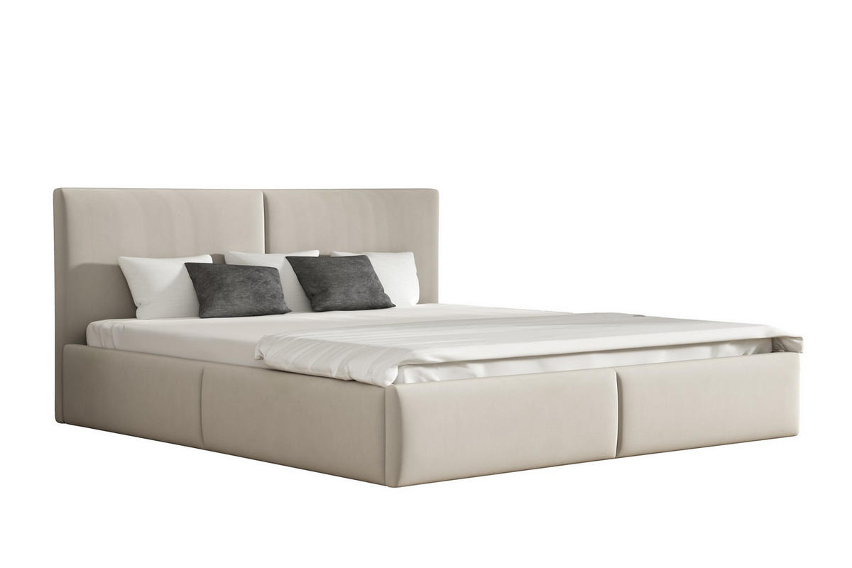POLSTERBETT Bergen Magic Velvet - Beige, Holzwerkstoff/Textil (180/200cm) - Fun Möbel