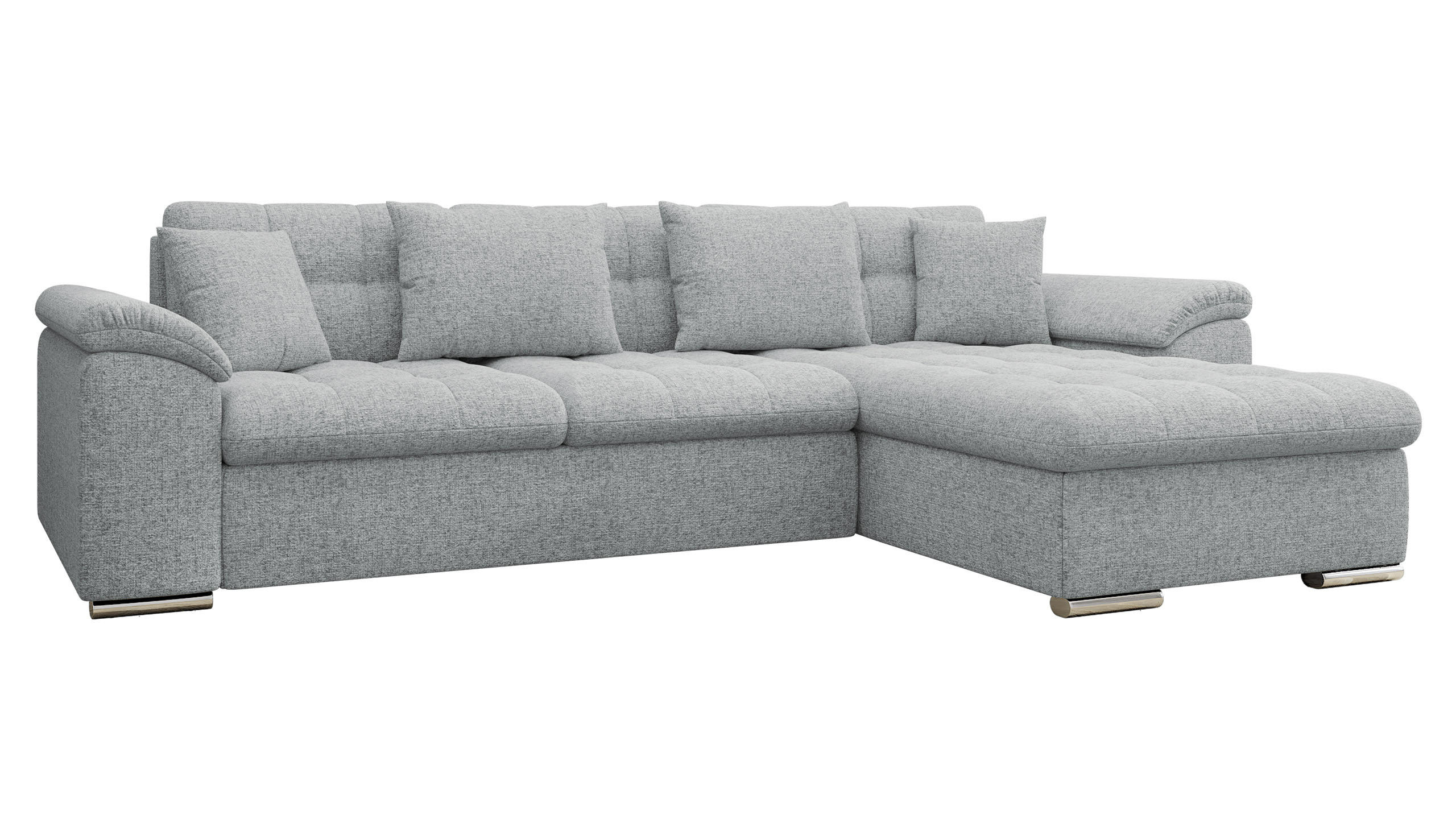 ECKSOFA Diana Premium, Seite: Rechts - Hellgrau, Holz/Textil (280/160cm) - MIRJAN24