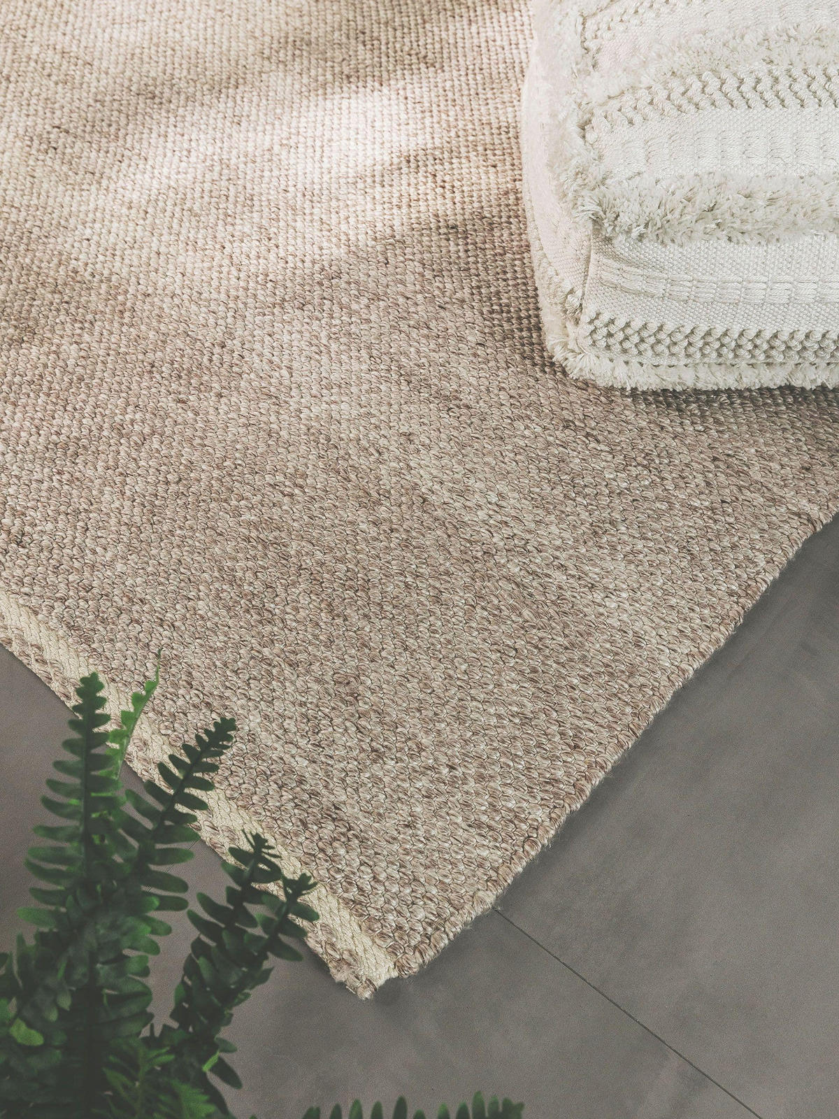 TEPPICH aus recyceltem Material Kiah Cream/Taupe 200x300 cm - Creme, Textil (200/300cm) - benuta Pure