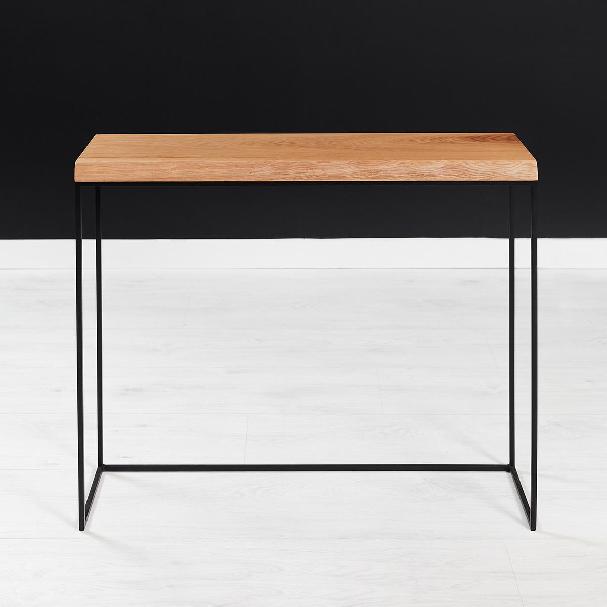 KONSOLENTISCH Lille aus massivem Eichenholz 120 cm - Eichefarben/Schwarz, Holz/Metall (120/30/80cm) - Danzz