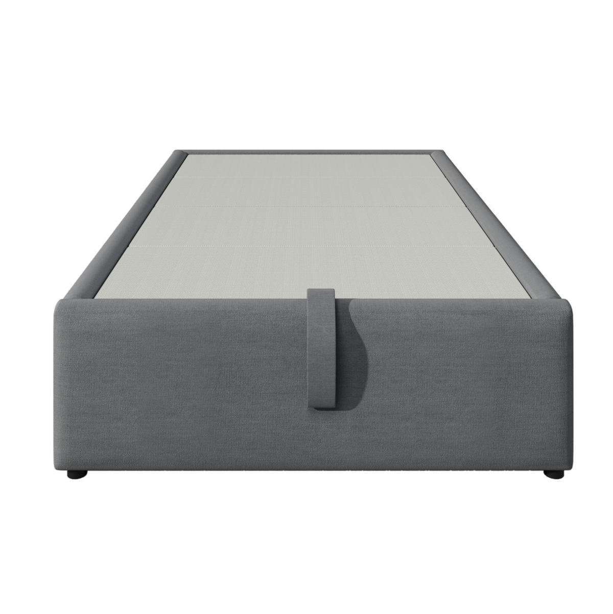 BETT mit Stauraum 90x200 cm Grau USB/Type-C - Grau, Metall (90/200cm) - Meubliv