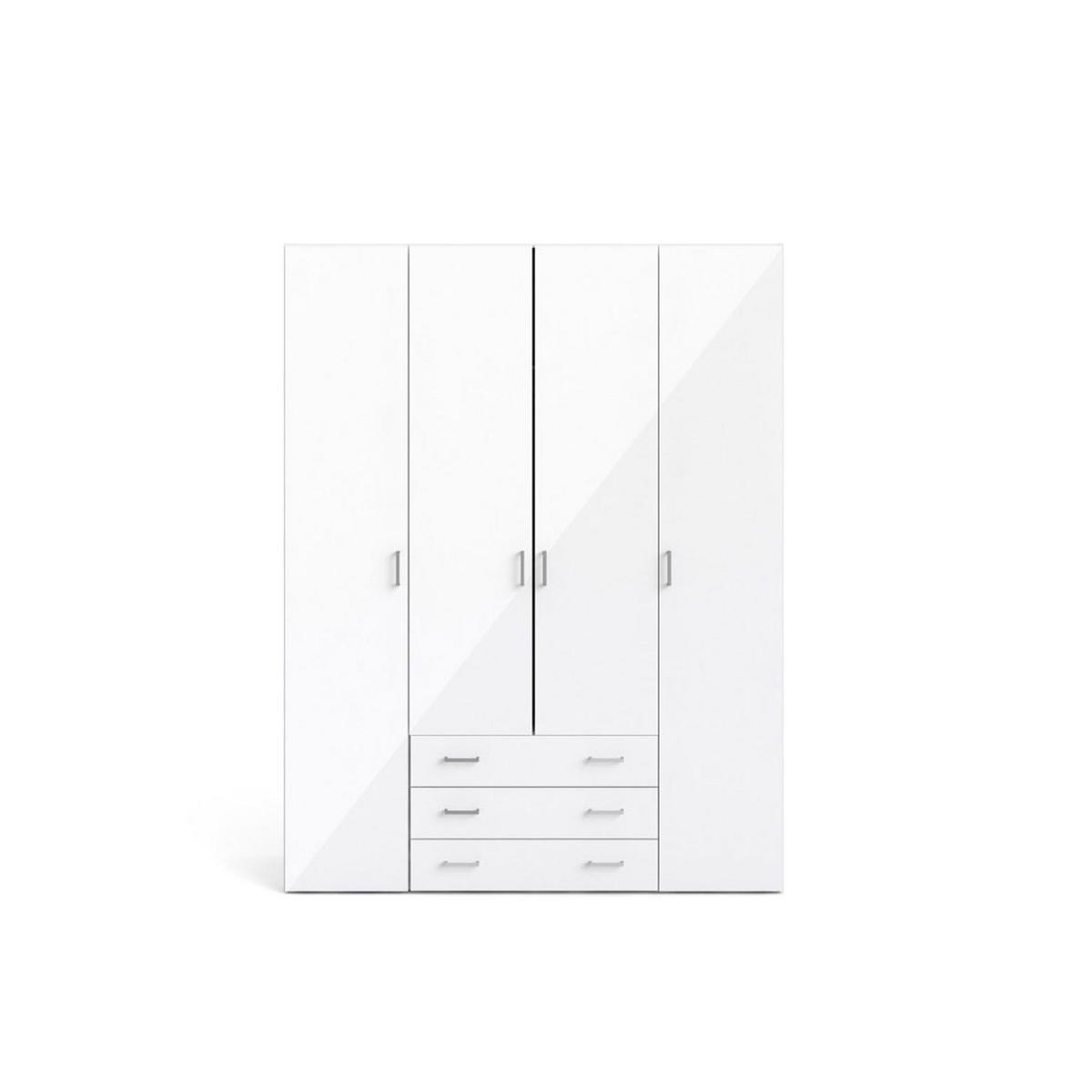 GARDEROBENSCHRANK weiß - Weiß, Holzwerkstoff (154/200/50cm) - ebuy24