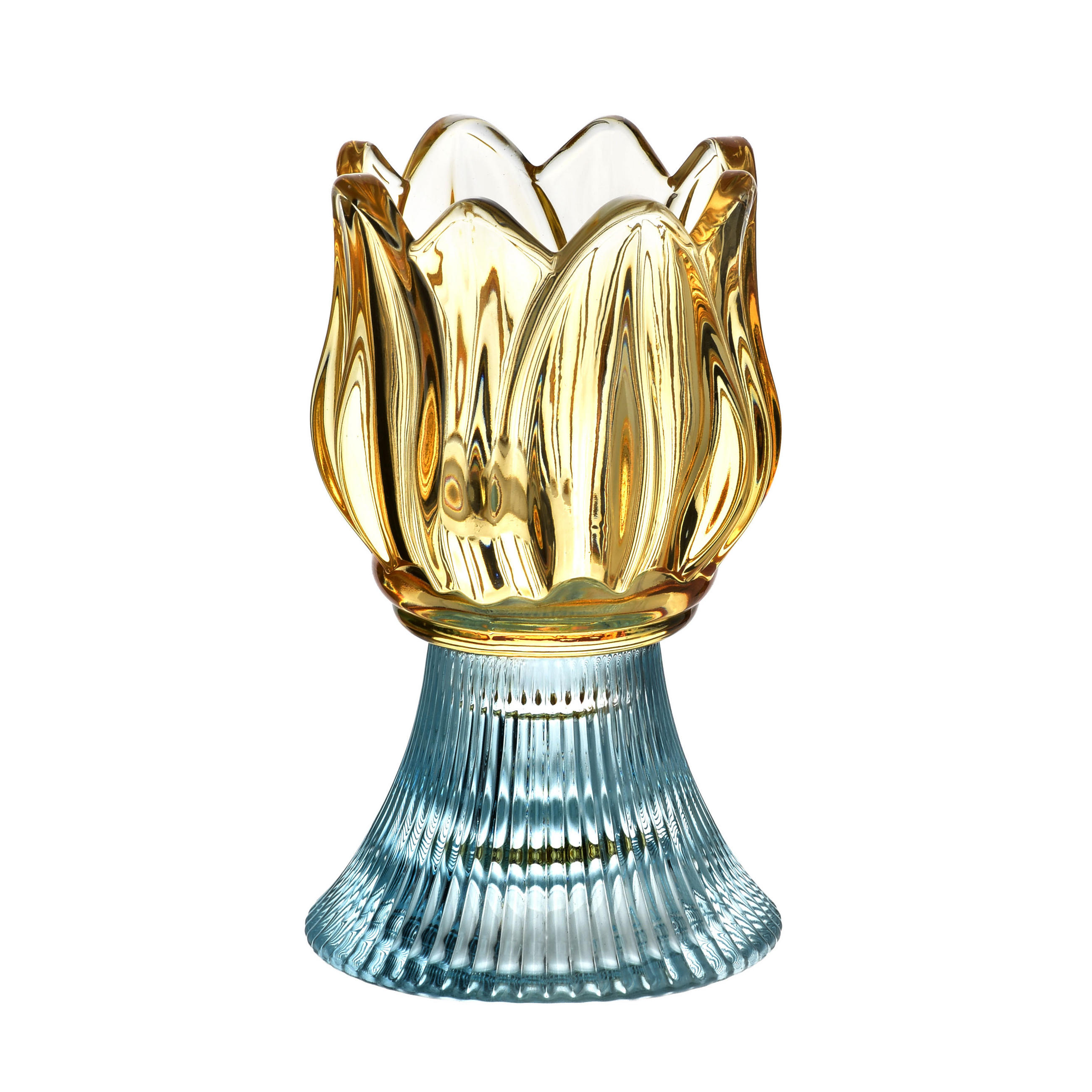 KERZENHALTER Julietta gelb 7.5/7.5/12.5 cm Glas - Gelb, Glas (7.5/12.5/7.5cm) - Mondex