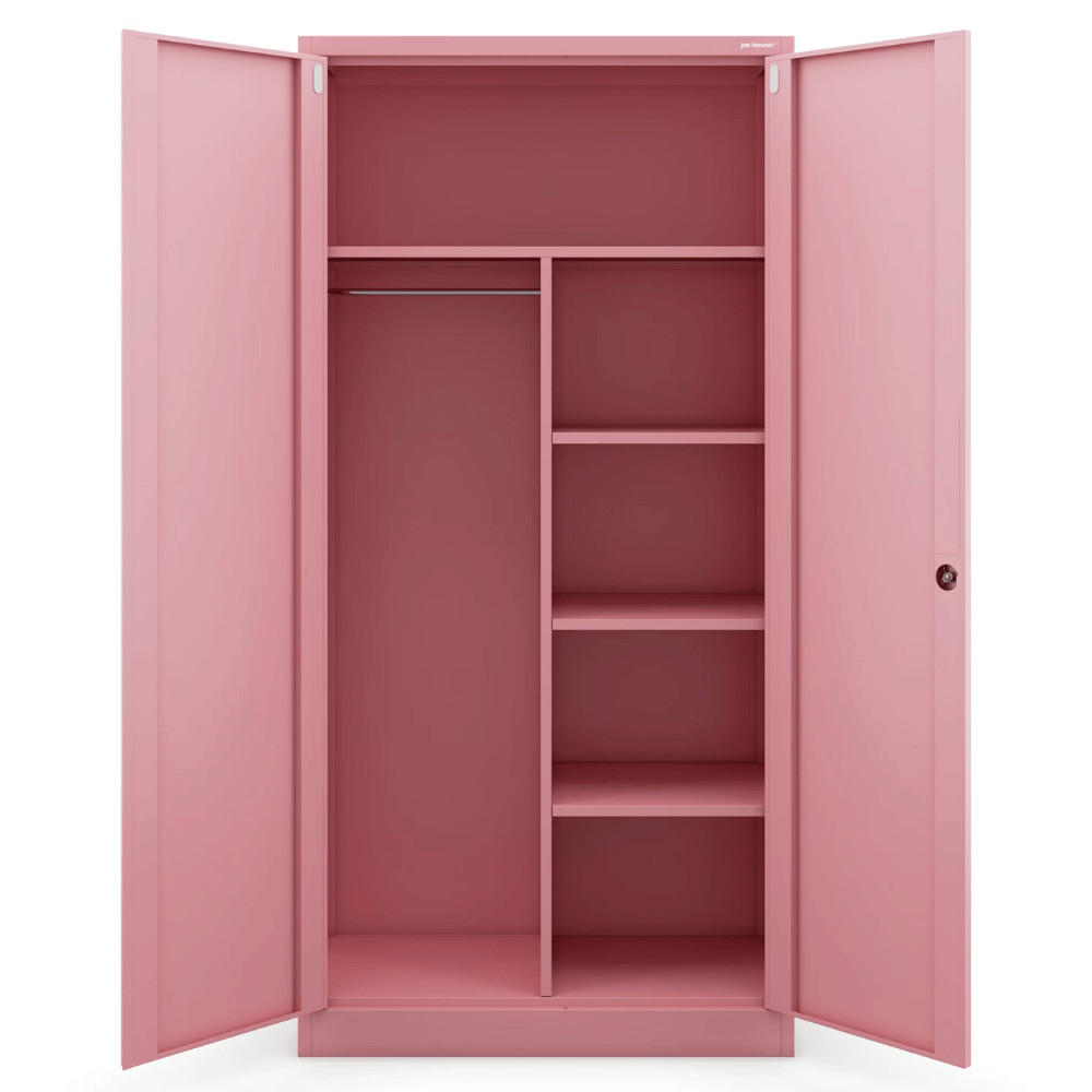 MEHRZWECKSCHRANK Metall abschließbar REKL 185x90x45cm Rosa - Rosa, Metall (90/185/45cm) - DELUKE