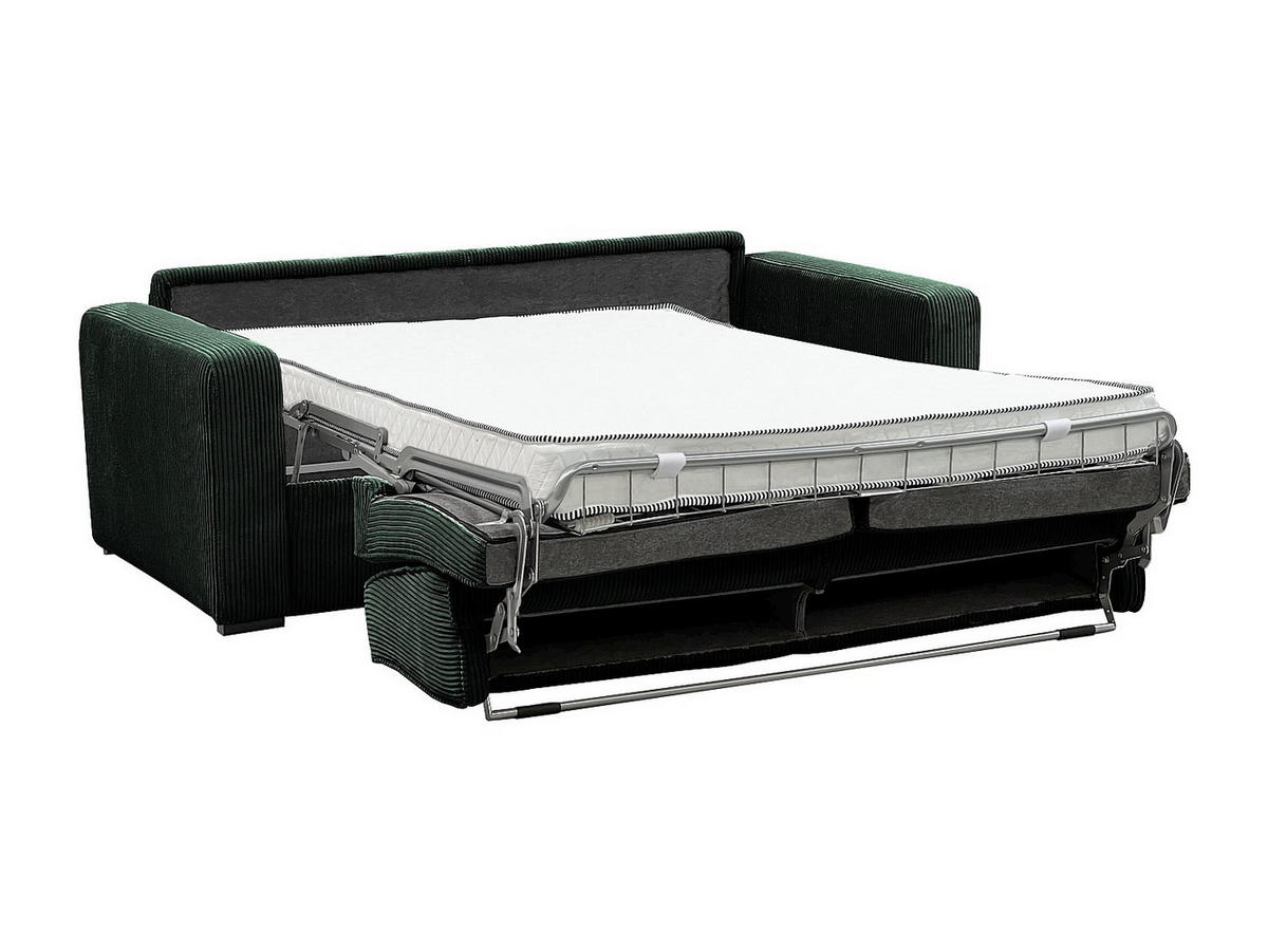 SCHLAFSOFA - 4 Personen - samt - grün Mondovi - Grün, Textil (214/90/208cm) - Vente-Unique