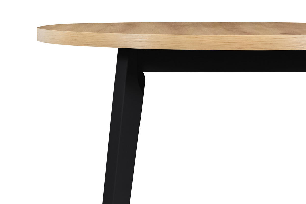 ESSTISCH Oslo 3 L - Schwarz/Eiche Artisan, Holz (100/100/75cm) - Leaf Design