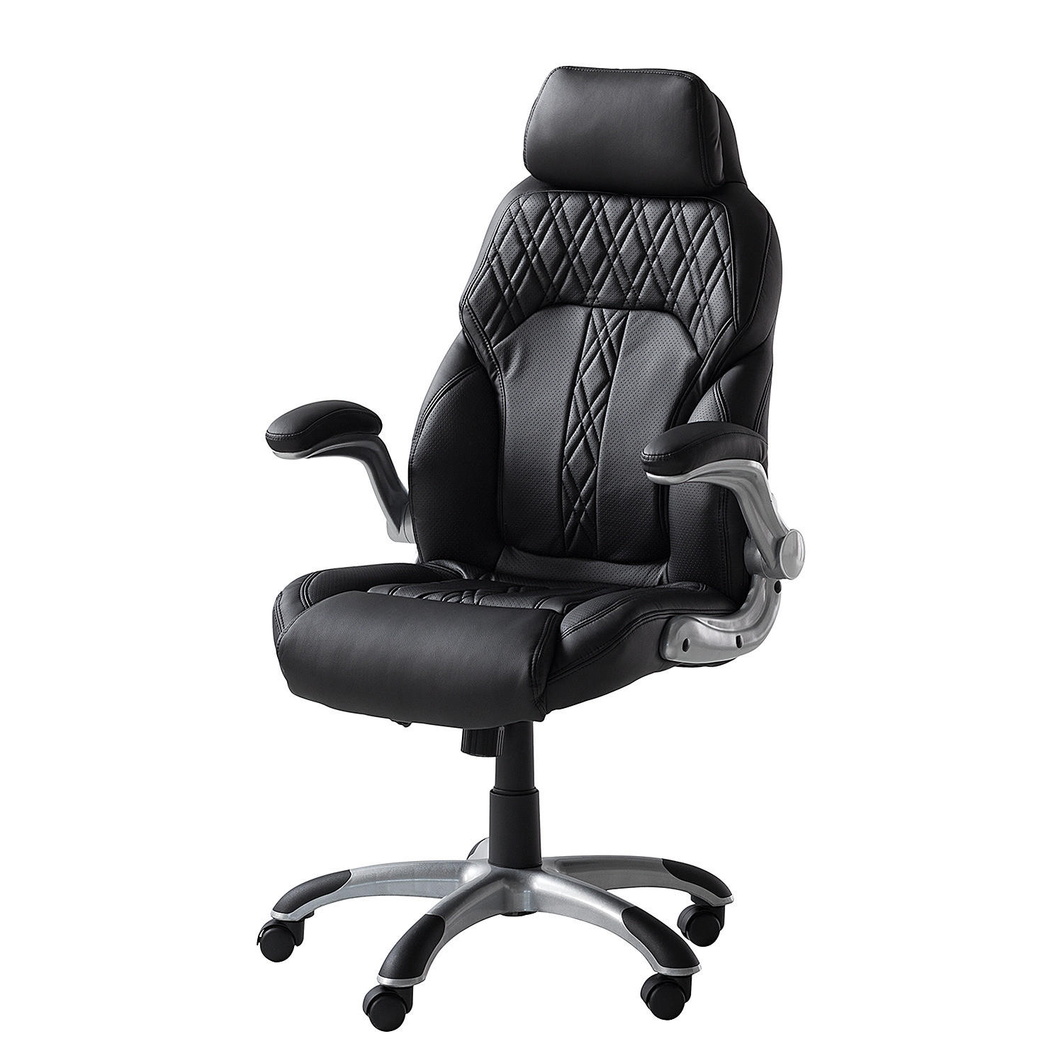 CHEFSESSEL - Kunstleder - Schwarz, Kunststoff (69/118/77cm) - home24