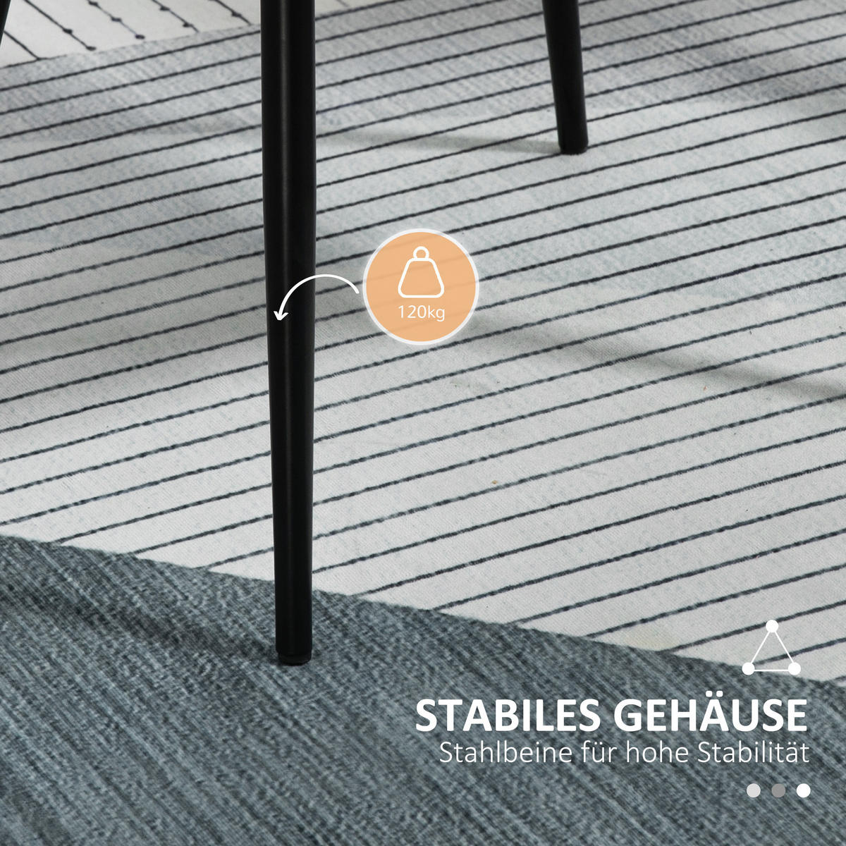 2ER Set Esszimmerstühle Essstühle Polsterstuhl mit Rückenlehnen Hellgrau - Hellgrau, Textil (56.5/81/59.5cm) - HOMCOM